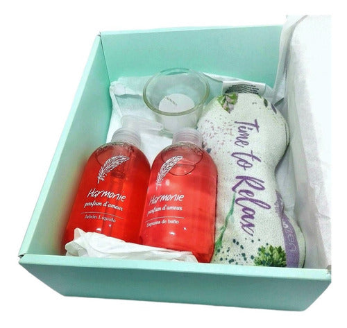 Relaxing Rose Aroma Gift Box - Business Gift Set Nº45 - Gift Aroma Caja Regalo Empresarial Rosas Kit Relax Spa N45