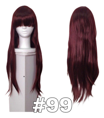 DANABELLAS Burgundy Simulated Natural Kanekalon Wigs 2