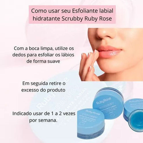 Ruby Rose Exfoliante Labial Scrubby Frutilla Original 3