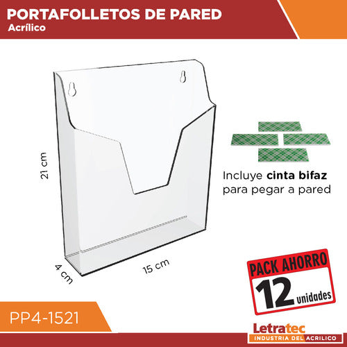 Porta Folletos Pared Acrílico A5 Pp4-1521-12 Pack/12 1