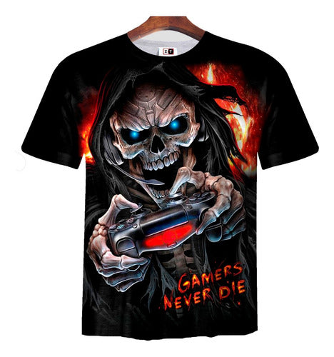 ZT-Indumentaria Remera ZT-0883 - Calavera Gamer 0