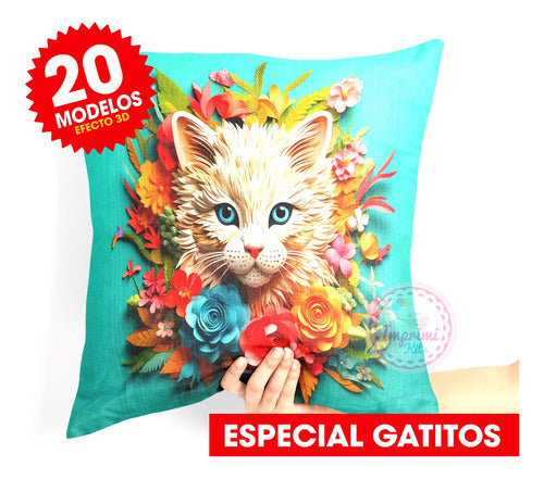 Imprimi Kits Plantillas Efecto 3D Sublimar Almohadones Gatitos #A133 1