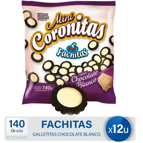 Fachitas Galletitas Chocolate Blanco Fachitas Coronitas - Pack X12 0