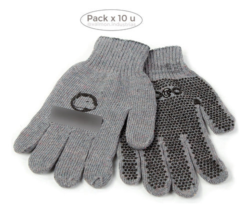 Pack of 10 Pairs Grey Dotted Gloves Certified by Dogo 2