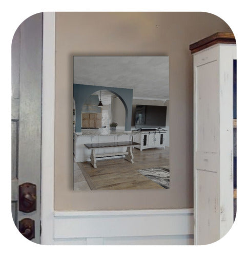 Rectangular Gray Mirror with Polished Edges 60x80 cm 1