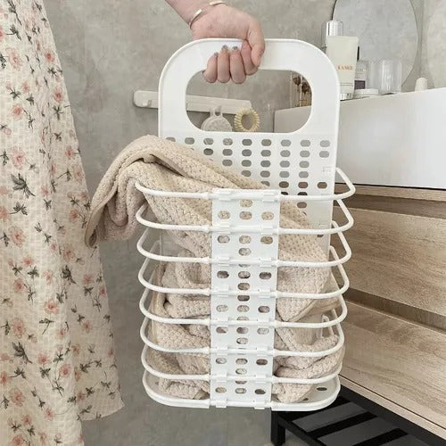 Ganga Shop Multifunctional Foldable Shower Shelf & Laundry Basket 1