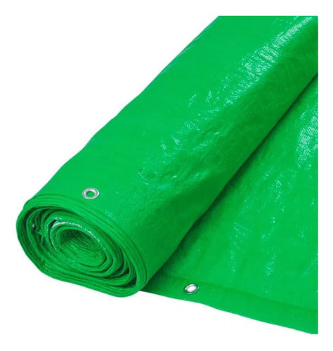 Rafia Laminada Con Ojales Medida 1.50 X 50 M Rollo Verde 2