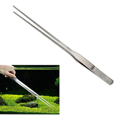 BinaryABC Aquarium Tweezers Feeding Pinset - 27cm Straight Stainless Steel 0