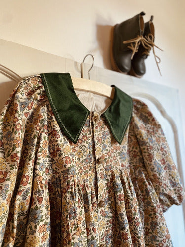 Floral Dress with Corduroy for Babies 3