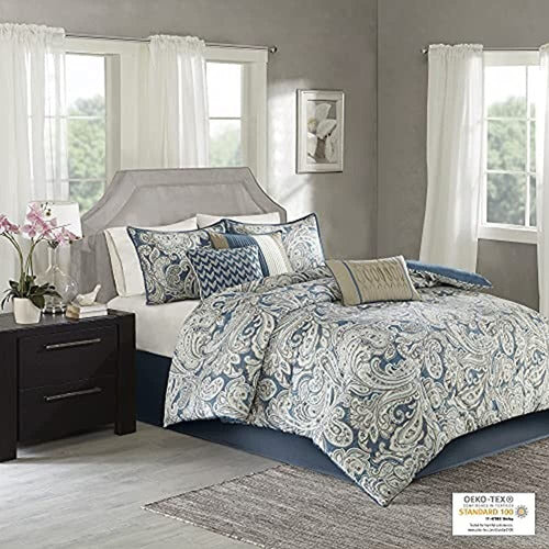 Madison Park Satin Cotton Comforter Set, Breathable 1