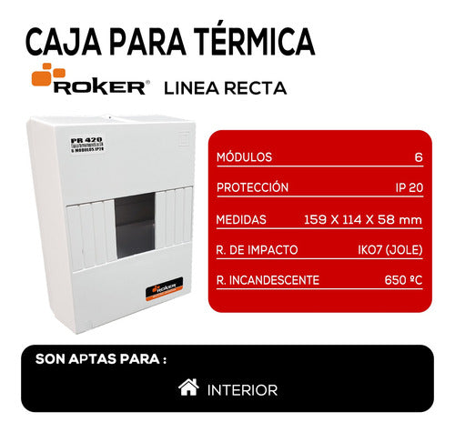 Roker Caja Para Termica 6 Modulos Aplicar S/puerta 3