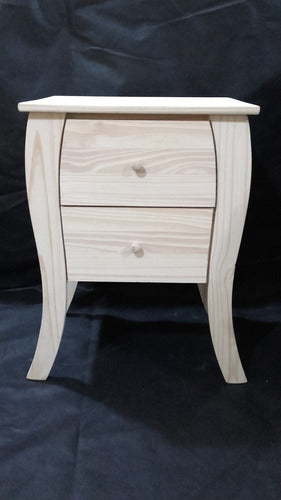 Lomas Pino Curved Nightstand in Solid Pine 2