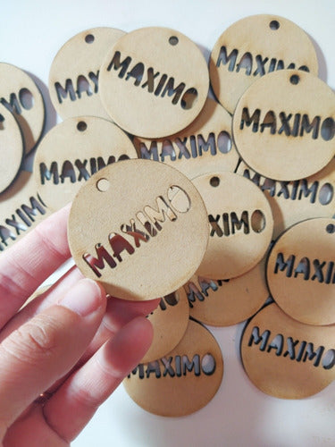 Fibrofácil 12 Personalized Name Circles 5cm Hanging Souvenirs 1