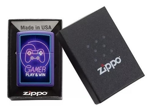 Encendedor Zippo Modelo 49157 Original Neon Gaming Design 2