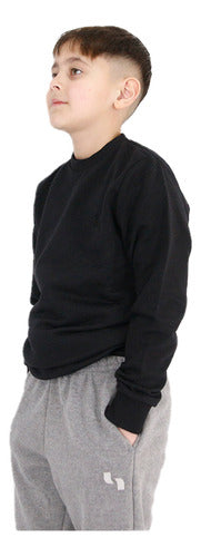 Rustic Round Neck Black Children's Sweater by Jj Sports 3