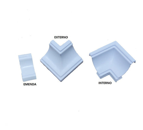 Kit 20 Canto Interno, Externo, Emenda P/ Moldura Forro Pvc 1