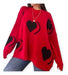 Oversize Printed Round Neck Wool Sweater - Super Spacious 6
