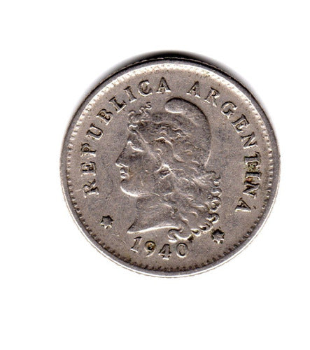 Moneda Argentina 10 Centavos 1940 Niquel 0