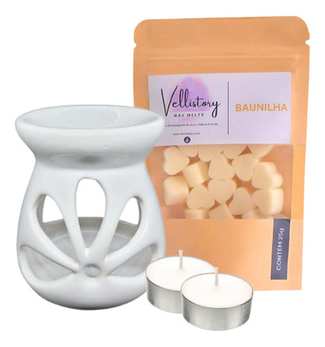 Rechaud De Cerâmica + Wax Melts Incluso 2 Vela Rechaud 0