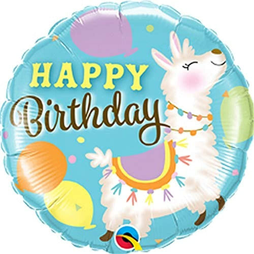 Qualatex 18" Birthday Llama Foil Balloon, Multicolor 0