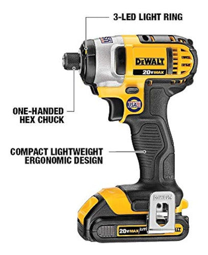 Dewalt Kit De Destornillador De Impacto De 20 V Máx., 1/4 De 1