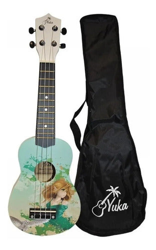 Yuka Soprano Ukulele Plotted Design Elvish with Case 0