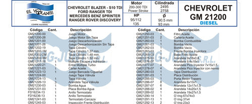 Volante Ford Ranger 2.5 Motor Maxion Gasket Set Without Cylinder Head 2