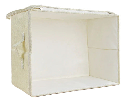 Foto Canasto Caja Organizador Plegable Con Tapa Cierre 30*41*25cm 1