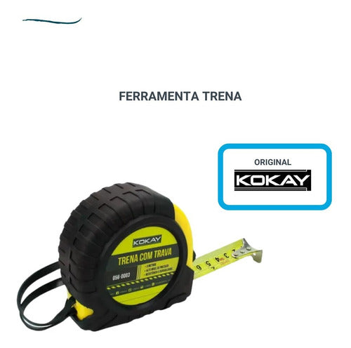 Trena Com Trava Fita Metalica 5 Metros 19mm Kokay 1