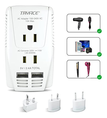 Tryace Convertidor De Voltaje De Viaje De 2000 W, 0