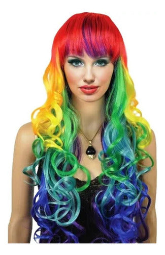 Kit Hairnet for Wig Fixing + Long Wavy Multicolor Fantasy Wig 1