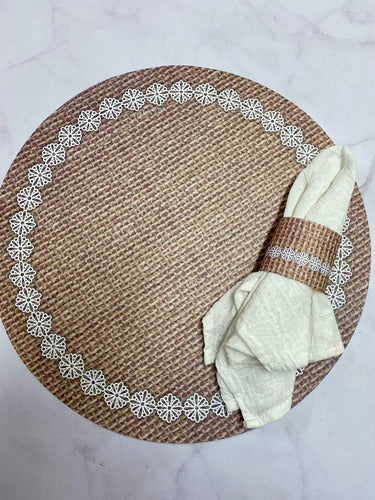 Set of 12 Paper Charger Plates + Napkin Ring 22