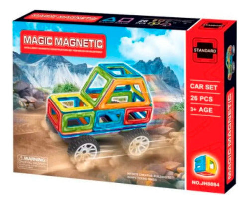 Juego Bloques Magneticos 26 Piezas Magic Magnetic Ruedas 0