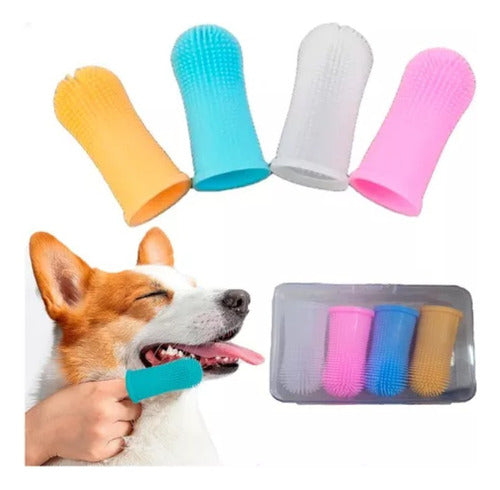 MYM Silicone Dog Finger Toothbrushes - Pack of 4 0