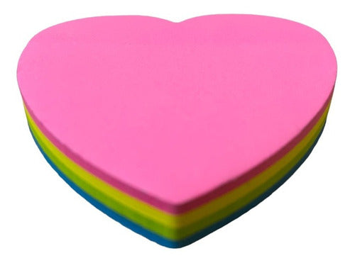 Kendra Fluorescent Sticky Notes X 100 Heart-Shaped Notes 0