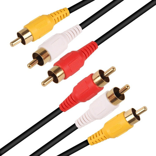 Eleventech RCA 3 RCA to 3 RCA Male 5 Meters Audio and Video Cable 1