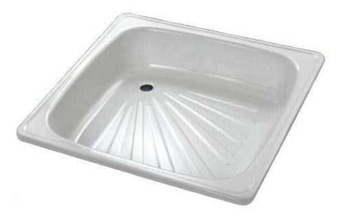 Center Cerámicos Plato De Ducha Receptaculo 70x70 Blanco Acero Enlozado 0