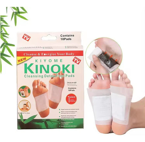 Kit 10 Cajas Parches Pies Kinoki Detox Relajacion Bienestar 0