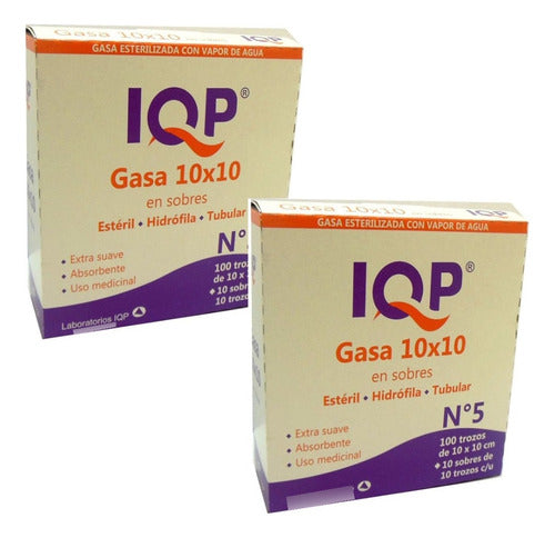 IQP Sterile Gauze 10x10 Cm - 10 Sterile Packs x2 0