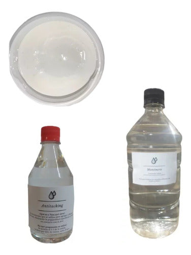 White Gelcoat 1 Kg + 1 L Monomer + Antitaking 500g 1