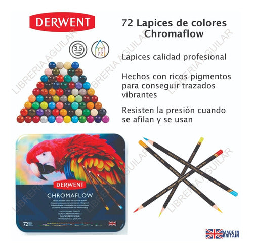 Lata 72 Lapices Color Profesional Chromaflow Derwent Cuota 1