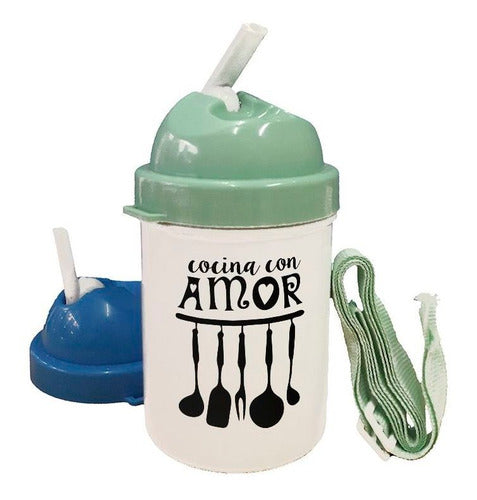 Tienda Cubik Water Bottle with Love Cooking Utensils 0