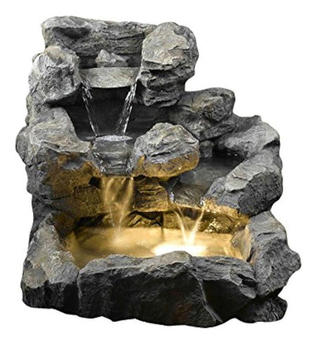 Jeco Rock Creek Outdoor Indoor Cascade Fountain With Lighting 0