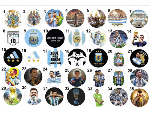 Set of 10 Sekai Pins 55mm Argentina Champion Messi Souvenir Gift Advert Metal Pin 3