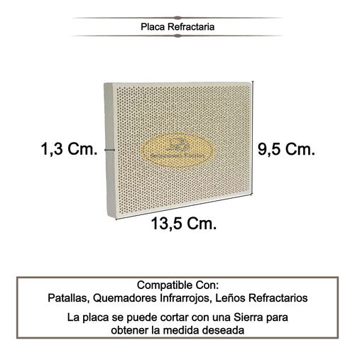 Placa Refractaria (13.5 Cm X 9.5 Cm) X3 U. Y Sellador X1 U. 1