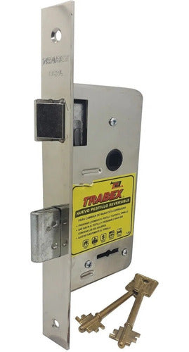 Trabex Security Lock 6624 with 2 Keys and Rectangular Bolt 0