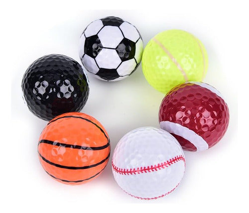 MarketBoss 6 Pcs Golf Balls (Basketball, Football, Volleyball, Tennis, Baseball, 8-Ball) 1