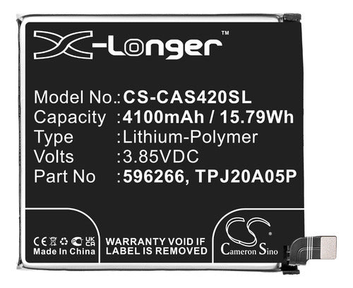 Battery for Caterpillar S42 CAS420SL 4100mAh 3.85V 0