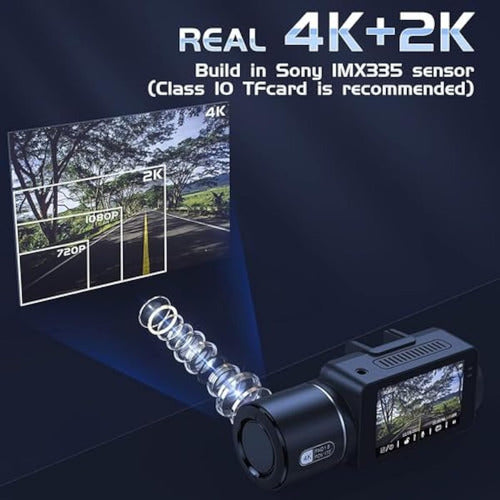 Dash Cam 4k Frontal Y Trasero 2k, Cámara De 2