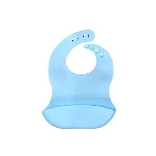 Waterproof Silicone Bib with Containment Pocket for Babies 49